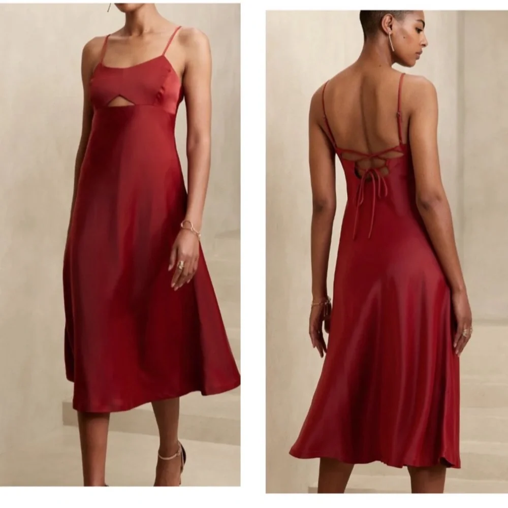 Banana Republic front cut out strap midi dress - Picture 1 of 8